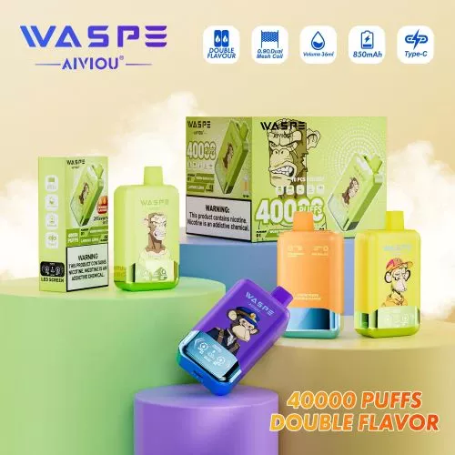 WASPE 40K口【左右煙嘴】【雙重口味】一次性電子煙 ( 5% Nicotine)
